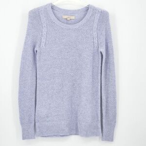 Loft Sweater Womens Size XS Periwinkle Blue Loose Cable Knit Fall Grannycore